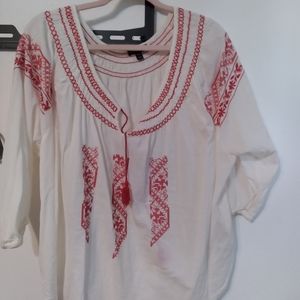 Lane bryant top with orange embroidery